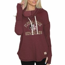 Best deal ⌛ Unbranded 👩 Women's Original Retro Brand Garnet Florida State Seminoles Funnel Neck Pullover Sweatshirt 🎁