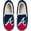 Coupon 😉 Unbranded Men's FOCO Atlanta Braves Colorblock Moccasin Slippers 🤩