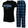 Hot Sale ⭐ Unbranded 👩 Women's Concepts Sport Black/Blue Carolina Panthers Badge T-Shirt & Pants Sleep Set 🧨
