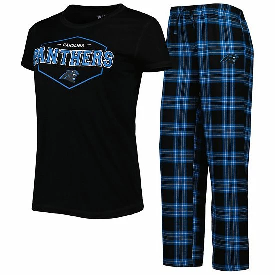 Hot Sale โญ Unbranded ๐ฉ Women's Concepts Sport Black/Blue Carolina Panthers Badge T-Shirt & Pants Sleep Set ๐งจ - Image 2