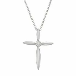 Brand new ⭐ Unbranded Sterling Silver Diamond Accent Cross Pendant ✨