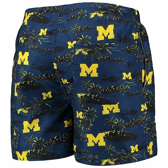 Cheapest 🔔 Unbranded Men's FOCO Navy Michigan Wolverines Island Palm Swim Trunks ❤️ - Image 3