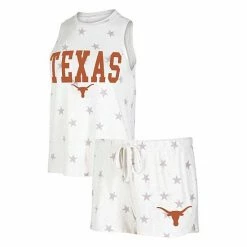 Hot Sale 😀 Unbranded 👩 Women's Concepts Sport Cream Texas Longhorns Agenda Stars Tank Top And Shorts Sleep Set 🎁