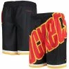 Deals 💯 Unbranded Youth Black Houston Rockets Hardwood Classics Throwback Big Face Mesh Shorts 🎉
