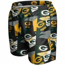 Buy 😀 Unbranded Men's FOCO Green/Gold Green Bay Packers Geo Print Swim Trunks ✨