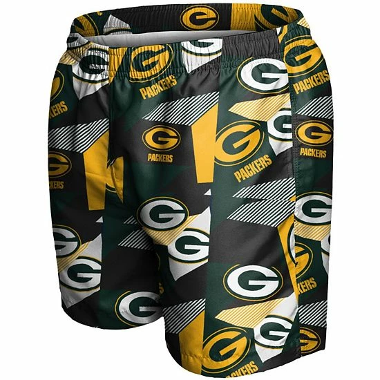 Buy ๐ Unbranded Men's FOCO Green/Gold Green Bay Packers Geo Print Swim Trunks โจ