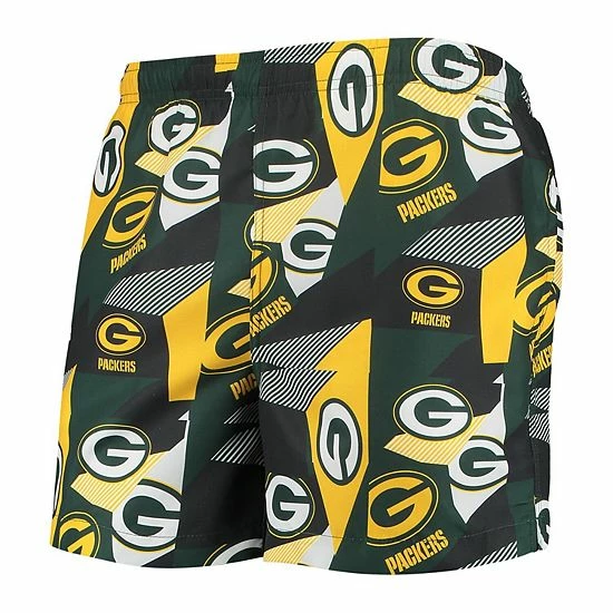 Buy ๐ Unbranded Men's FOCO Green/Gold Green Bay Packers Geo Print Swim Trunks โจ - Image 2