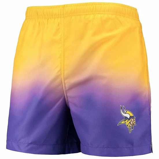 Brand new ๐ Unbranded Men's FOCO Gold/Purple Minnesota Vikings Dip-Dye Swim Shorts โญ - Image 3