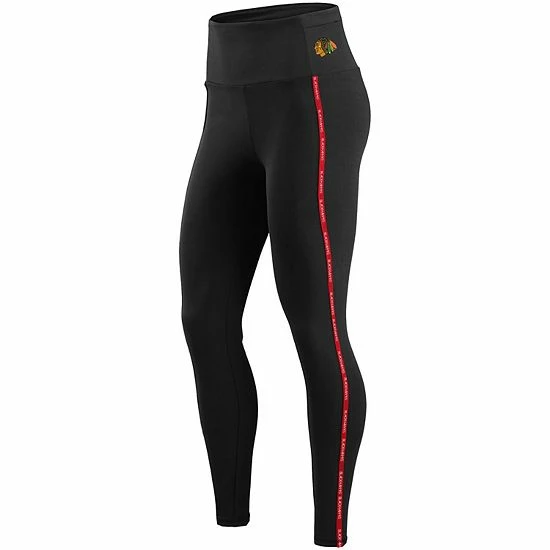 Coupon ❤️ Unbranded 👩 Women's WEAR By Erin Andrews Black Chicago Blackhawks Stretch Leggings 🌟 - Image 3