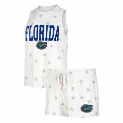 New ✔️ Unbranded 👩 Women's Concepts Sport Cream Florida Gators Agenda Stars Tank Top And Shorts Sleep Set ⌛