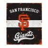 Outlet 🎉 Unbranded San Francisco Giants Retro Stripe Flannel Fleece Blanket 🌟