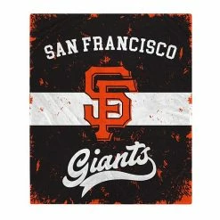 Outlet 🎉 Unbranded San Francisco Giants Retro Stripe Flannel Fleece Blanket 🌟