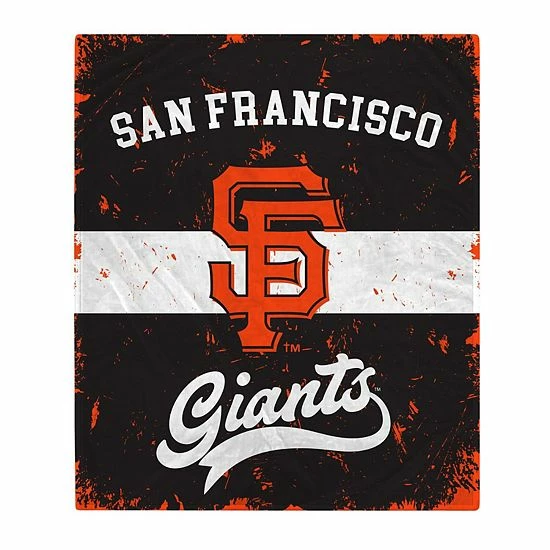 Outlet 🎉 Unbranded San Francisco Giants Retro Stripe Flannel Fleece Blanket 🌟