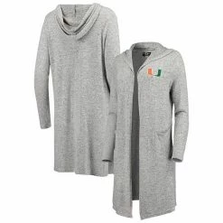 Top 10 🌟 Unbranded 👩 Women's Heathered Gray Miami Hurricanes Cuddle Soft Duster Open Cardigan 👏