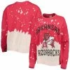 Discount 🤩 Unbranded 👩 Women's Gameday Couture Cardinal Arkansas Razorbacks Twice As Nice Faded Dip-Dye Pullover Sweatshirt 🌟