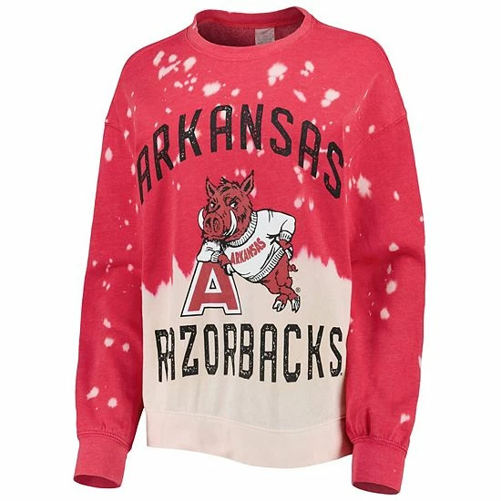 Discount ๐คฉ Unbranded ๐ฉ Women's Gameday Couture Cardinal Arkansas Razorbacks Twice As Nice Faded Dip-Dye Pullover Sweatshirt ๐ - Image 3