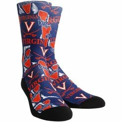 New 🛒 Unbranded Men's Rock Em 🧦 Socks Virginia Cavaliers Logo Sketch Crew 🧦 Socks 🛒