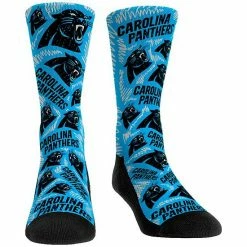 Buy 👏 Unbranded Rock Em 🧦 Socks Carolina Panthers Logo Sketch Crew 🧦 Socks 🧨