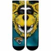 Discount 😀 Unbranded Rock Em 🧦 Socks Jacksonville Jaguars Split Face Mascot Crew 🧦 Socks 🥰