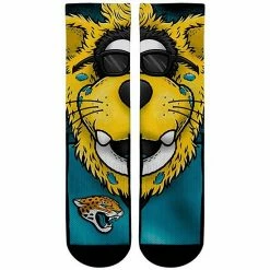 Discount 😀 Unbranded Rock Em 🧦 Socks Jacksonville Jaguars Split Face Mascot Crew 🧦 Socks 🥰