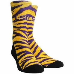 Brand new 🧨 Unbranded Men's Rock Em 🧦 Socks Gold LSU Tigers Localized Graphics Crew 🧦 Socks 🧨