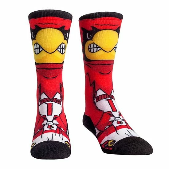 Wholesale 🥰 Unbranded Men's Rock Em 🧦 Socks Louisville Cardinals HyperOptic Mascot Crew 🧦 Socks 🌟