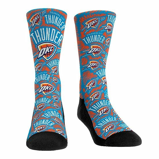 Best Pirce 🥰 Unbranded Youth Rock Em 🧦 Socks Oklahoma City Thunder Allover Sketched Crew 🧦 Socks ⌛
