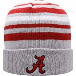 Best reviews of ⌛ Unbranded Men's Top Of The World Gray/Crimson Alabama Crimson Tide All Day Cuffed Knit Hat 🔥