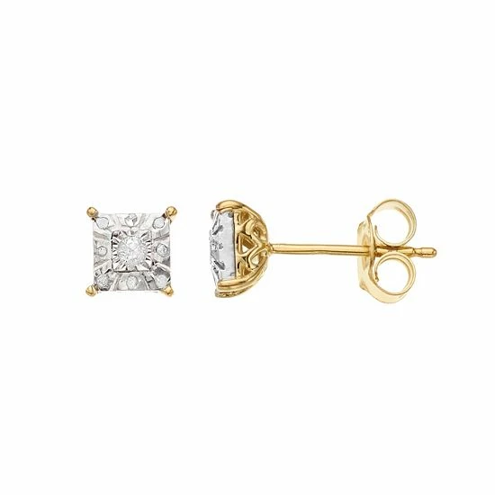 Deals ๐ Unbranded 1/10 Carat T.W. Diamond Composite Square Stud Earrings Silver Tone ๐ฅฐ - Image 5