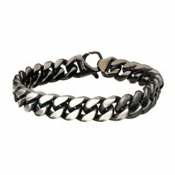 Best deal 🥰 Unbranded Men's Stainless Steel Reversible Curb Chain Bracelet ⭐