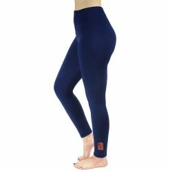 Best Pirce 👏 Unbranded 👩 Women's ZooZatz Navy Syracuse Orange Fleece Leggings 🎉