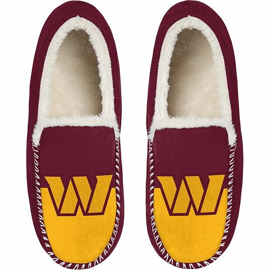 Wholesale ๐ Unbranded Men's FOCO Washington Commanders Colorblock Moccasin Slippers ๐ - Image 2