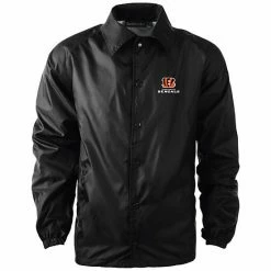 Brand new 🎁 Unbranded Men's Black Cincinnati Bengals Coaches Classic Raglan Full-Snap Windbreaker Jacket 🧨