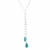 Cheapest ✔️ Unbranded Sterling Silver Enhanced Turquoise Mirror Chain Y Necklace 🔥