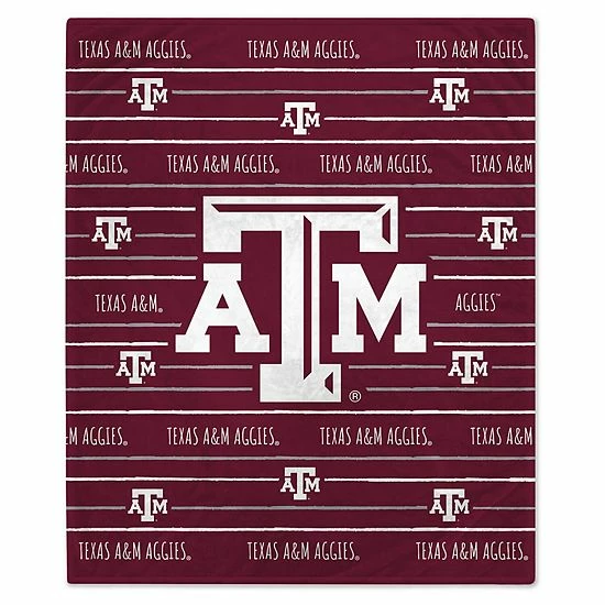 Buy 🔥 Unbranded Texas A&M Aggies 60'' X 80'' Logo Stripe Flannel Fleece Blanket 🥰