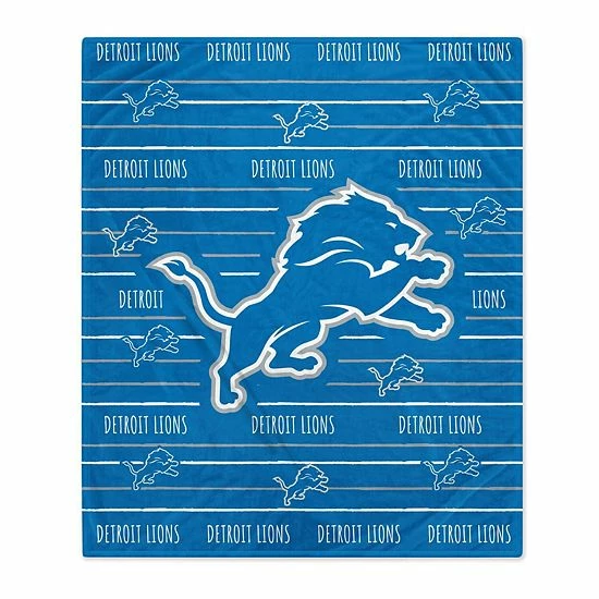 Budget ๐ Unbranded Detroit Lions 60'' X 80'' Logo Stripe Flannel Fleece Blanket โจ