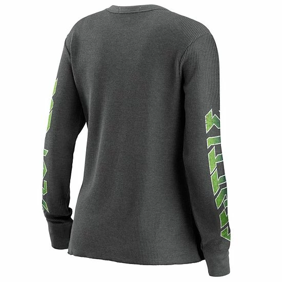 Outlet 🎉 Unbranded 👩 Women's WEAR By Erin Andrews Gray Seattle Seahawks Long Sleeve Thermal T-Shirt 👍 - Image 4