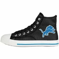 Deals 🧨 Unbranded Men's FOCO Detroit Lions Big Logo High Top Canvas 👞 Shoes 💯