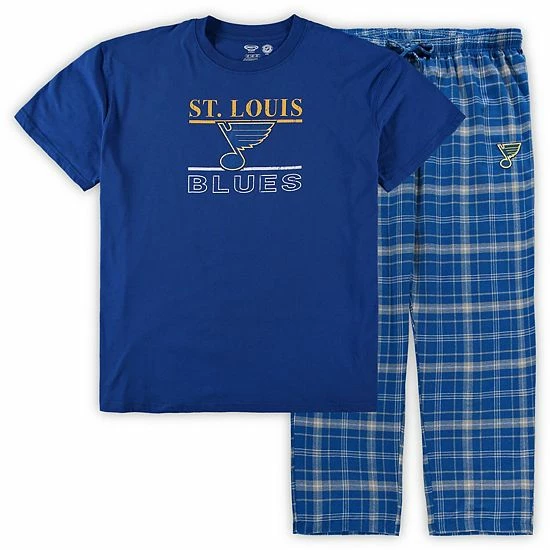 Promo 😍 Unbranded Men's Concepts Sport Blue St. Louis Blues Big & Tall Lodge T-Shirt & Pants Sleep Set ✨