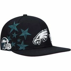 Hot Sale ✔️ Unbranded Men's Pro Standard Black/Pink Philadelphia Eagles Stars Snapback Hat 🥰