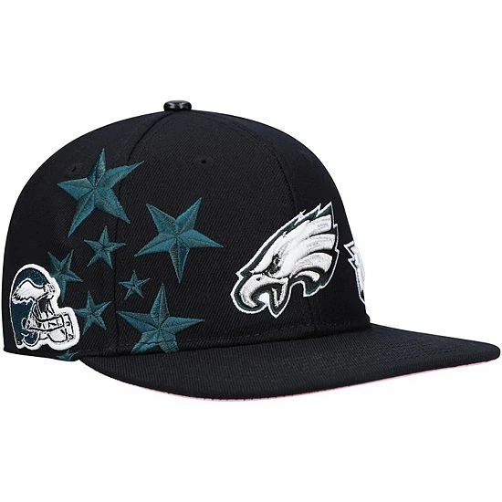 Hot Sale ✔️ Unbranded Men's Pro Standard Black/Pink Philadelphia Eagles Stars Snapback Hat 🥰
