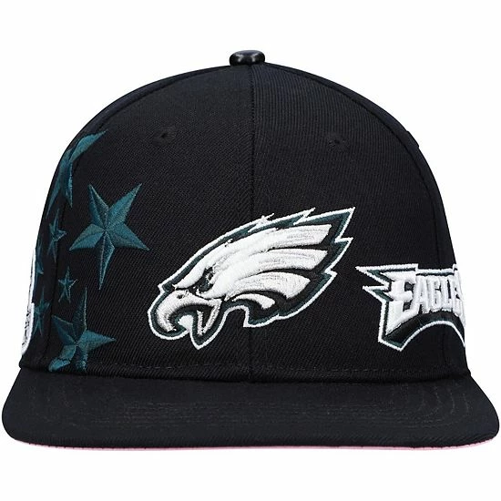 Hot Sale ✔️ Unbranded Men's Pro Standard Black/Pink Philadelphia Eagles Stars Snapback Hat 🥰 - Image 3