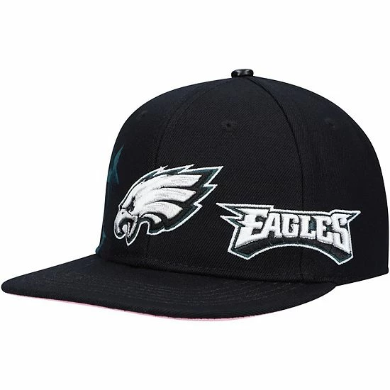Hot Sale ✔️ Unbranded Men's Pro Standard Black/Pink Philadelphia Eagles Stars Snapback Hat 🥰 - Image 4