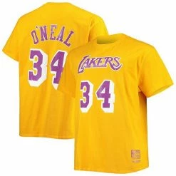 Top 10 ✔️ Unbranded Men's Mitchell & Ness Shaquille O'Neal Gold Los Angeles Lakers Big & Tall Hardwood Classics Name & Number T-Shirt 🌟