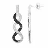 Coupon 🎉 Unbranded Sterling Silver Black & White Diamond Accent Twist Drop Earrings 🔥