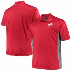 Best Pirce 💯 Unbranded Men's Scarlet Ohio State Buckeyes Big & Tall Team Polo 😀
