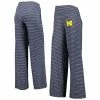 Deals ❤️ Unbranded 👩 Women's Navy Michigan Wolverines Evelyn Striped Wide Leg Tri-Blend Lounge Pants 😉