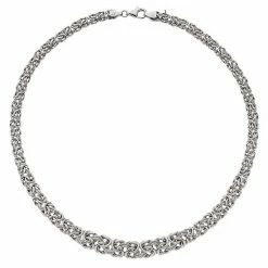 Budget 🎁 Unbranded Sterling Silver Graduated Bali-inspired Link Circle Necklace ✔️