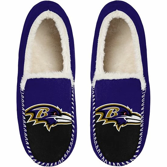 Deals ๐ Unbranded Men's FOCO Baltimore Ravens Colorblock Moccasin Slippers โ๏ธ