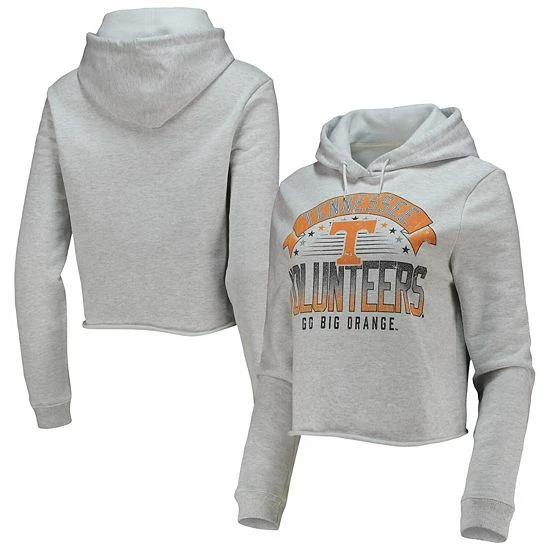 Cheap 🥰 Unbranded 👩 Women's League Collegiate Wear Ash Tennessee Volunteers Banner 1636 Cropped Pullover Hoodie ⭐ - Image 2